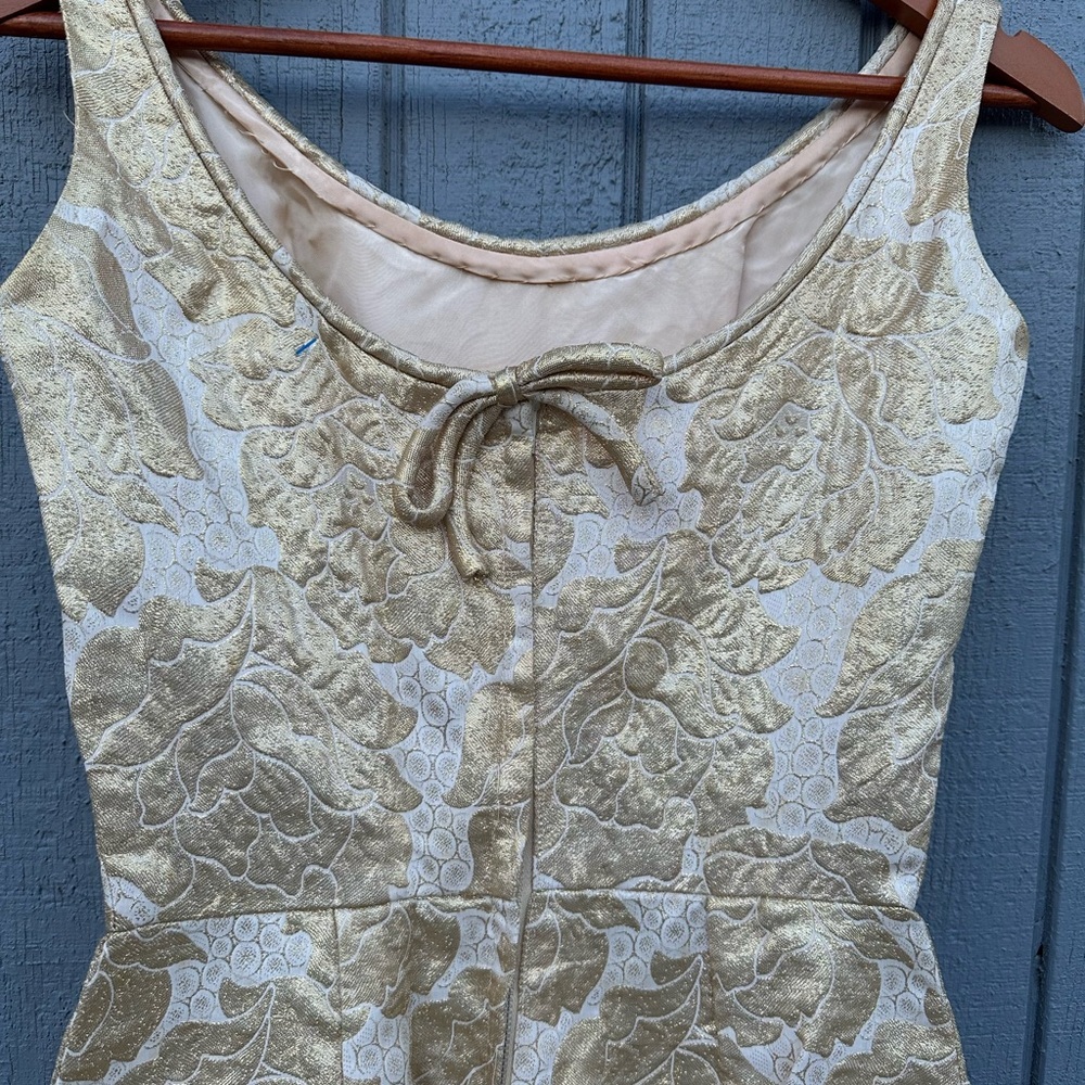 Vintage 80’s Gold and White Mermaid Dress - Picture 10 of 12
